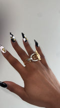 Mixed Gold and Silver Statement Ring