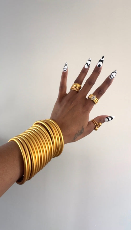 4pc Gold Plated Bracelet Set
