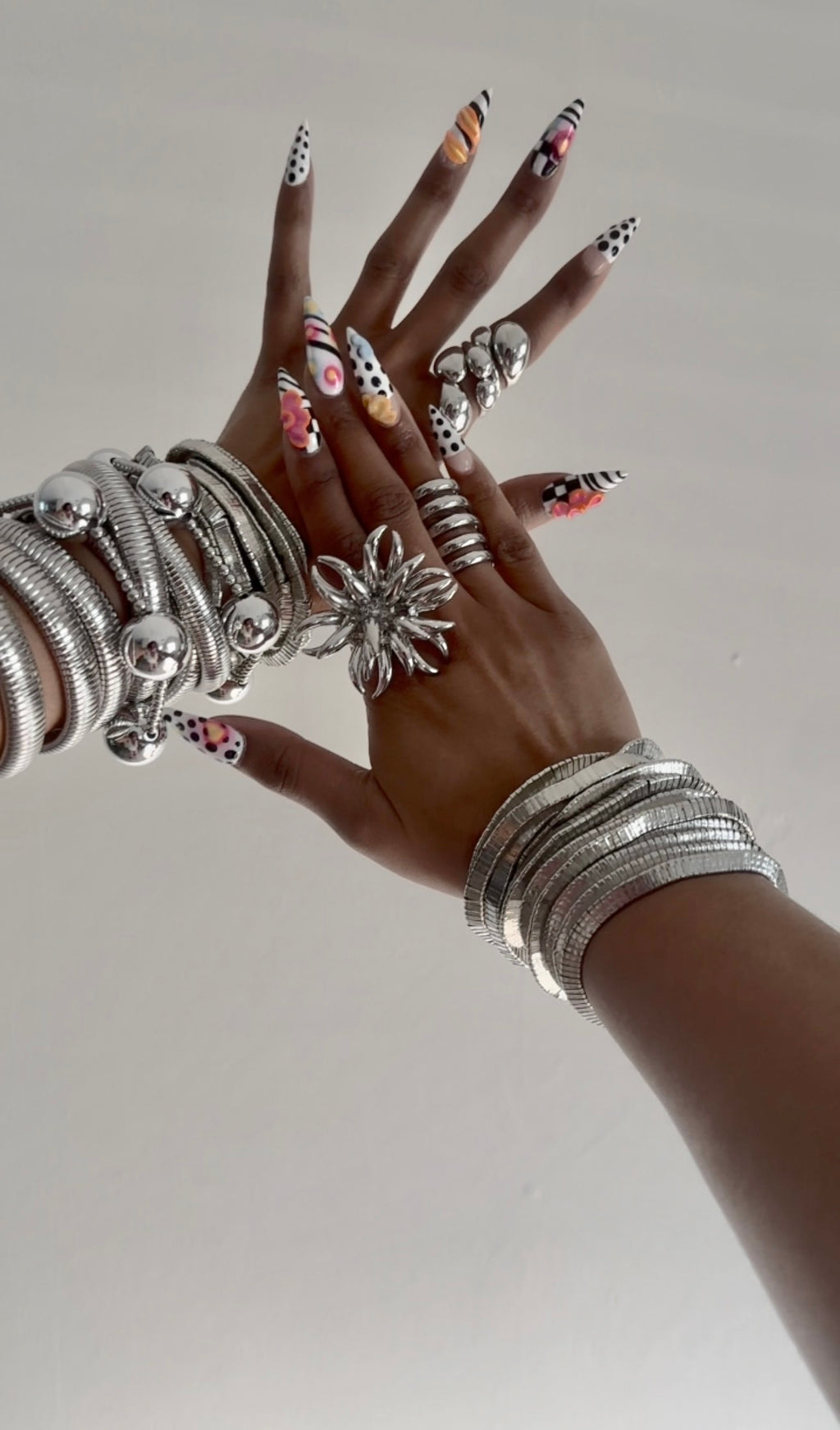 Metallic Chrome 7pc Bracelet Set