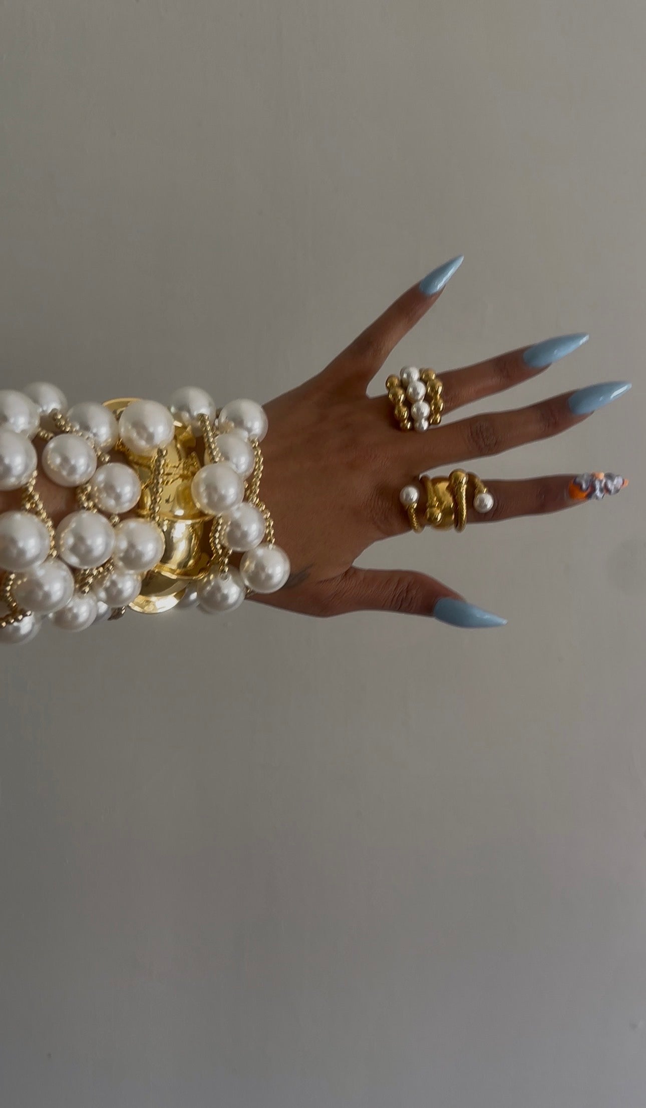 Pearl Ball Bracelet 5pc Set
