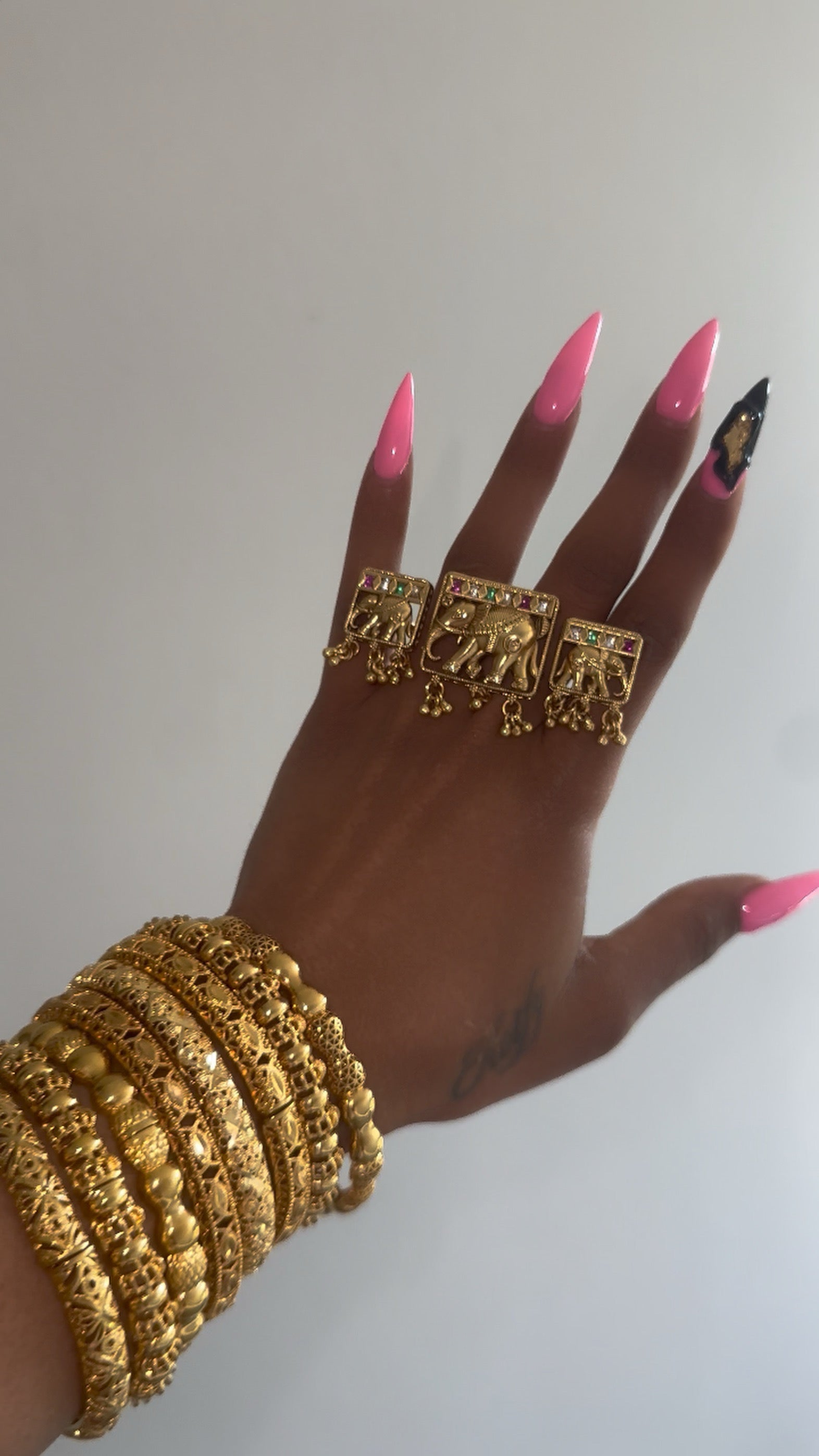 Elephant Diamond Statement Ring