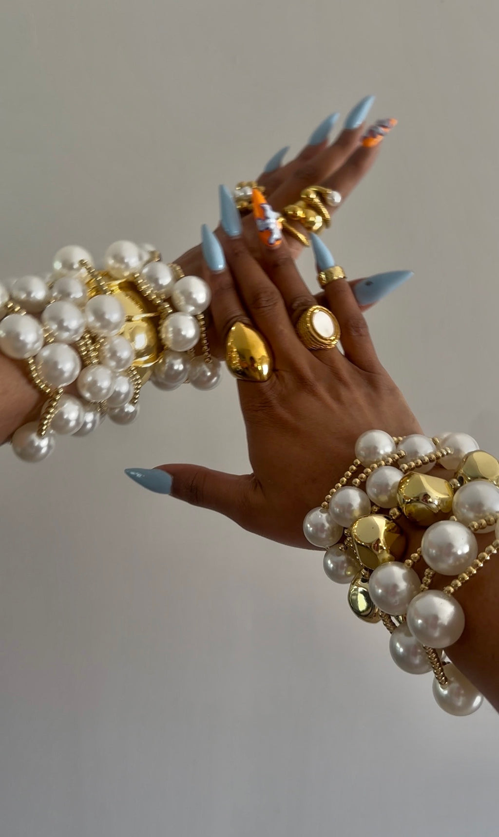 Pearl Ball Bracelet 5pc Set