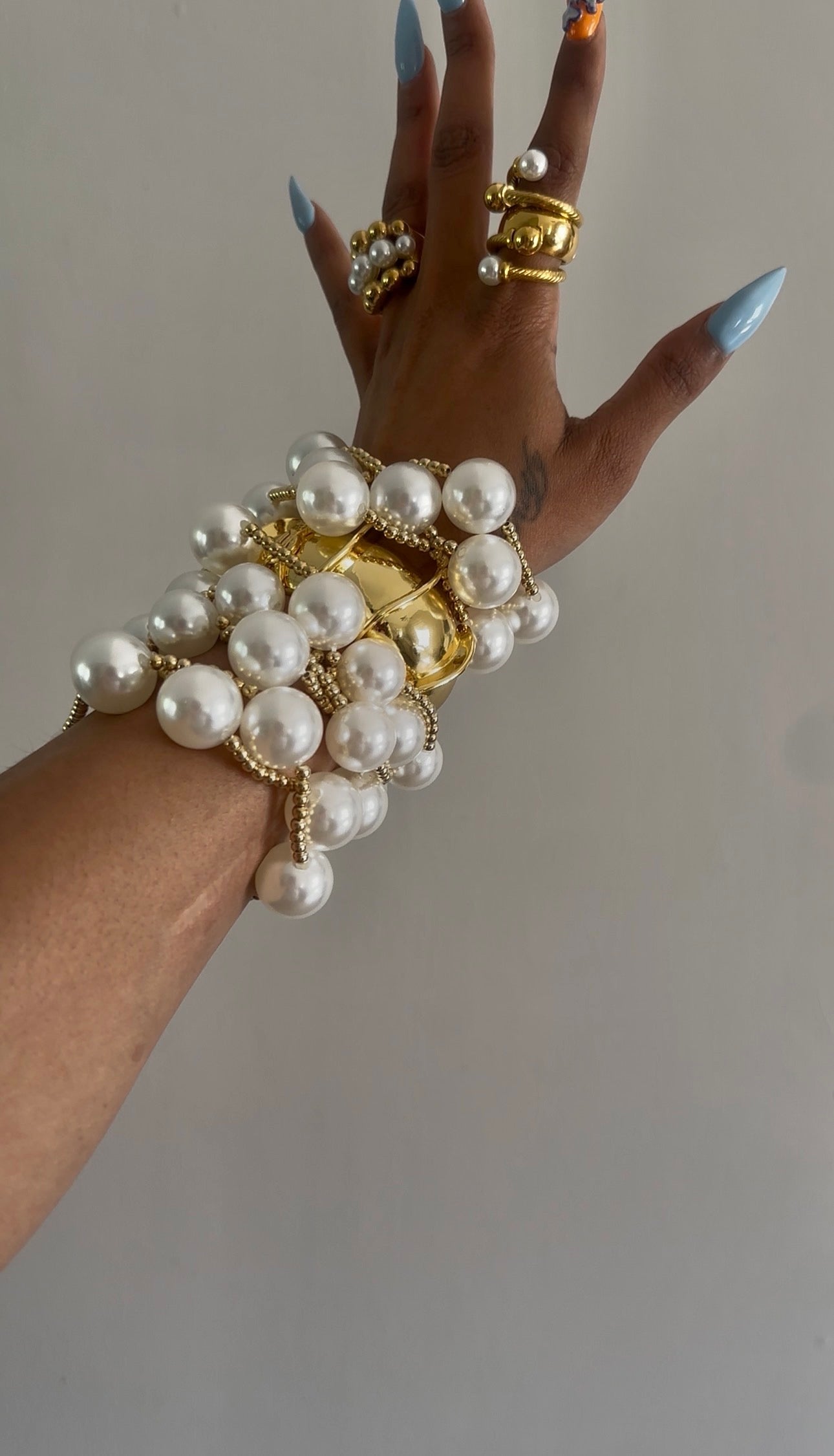 Pearl Ball Bracelet 5pc Set
