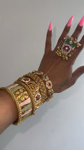 Indian Bracelet 24k Gold Polish  Set