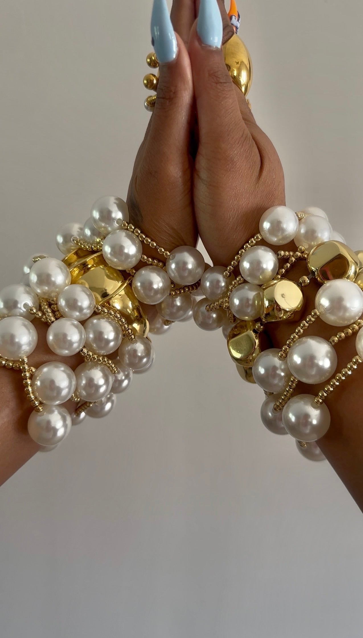 Pearl Ball Bracelet 5pc Set