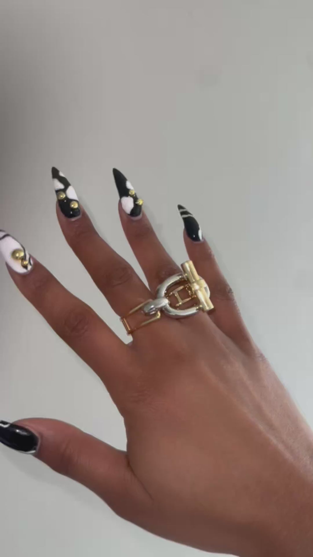 Mixed Gold and Silver Statement Ring
