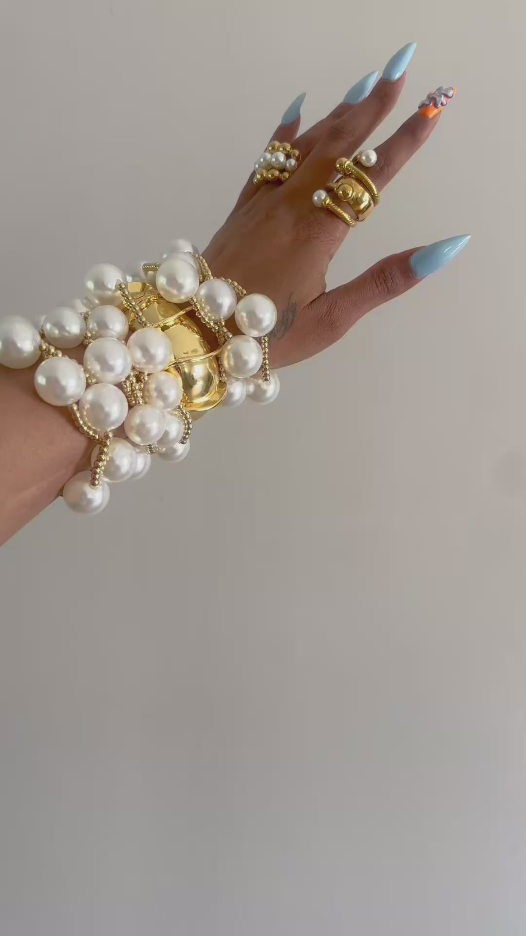 Pearl Ball Bracelet 5pc Set