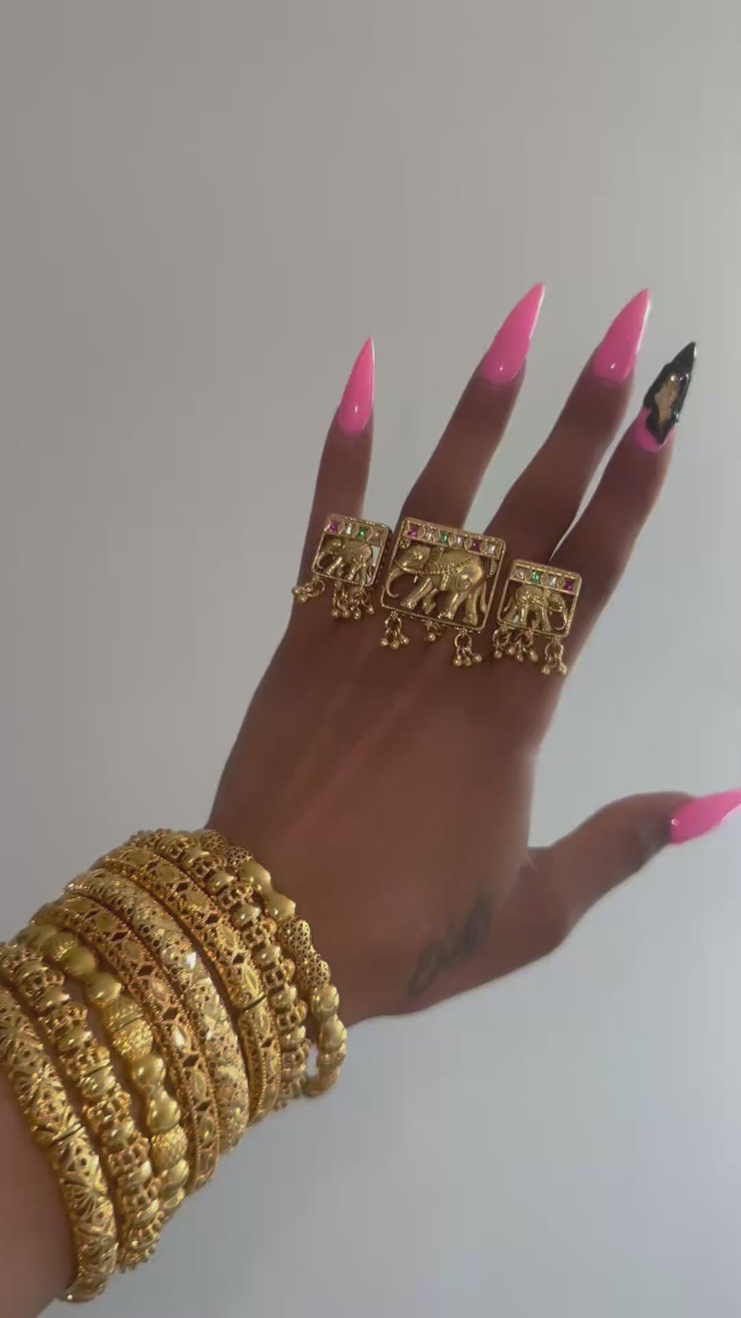 Elephant Diamond Statement Ring