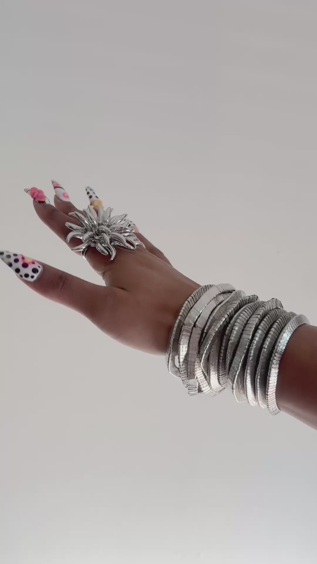 Metallic Chrome 7pc Bracelet Set